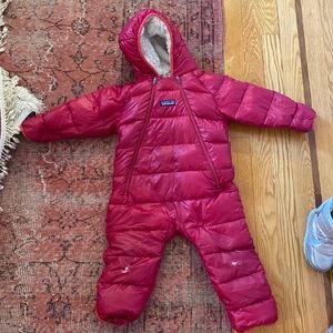 Sherpa-lined down snow suit